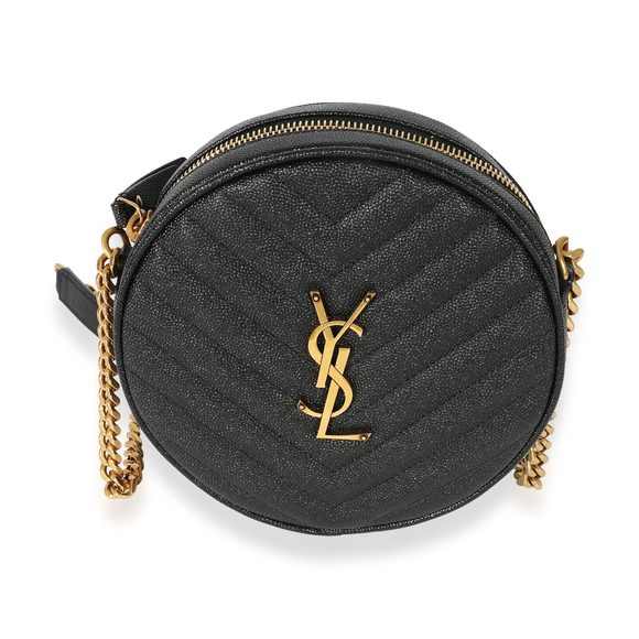 Saint Laurent Grain De Poudre Vinyl Round Bag - Picture 1 of 8